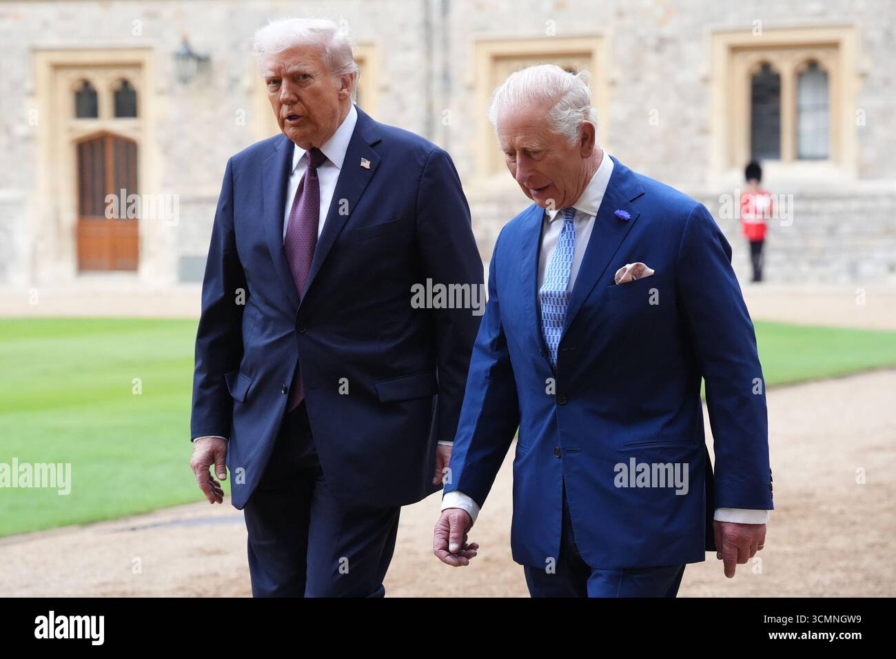 US President Donald Trump (left) and King Charles III during the ...