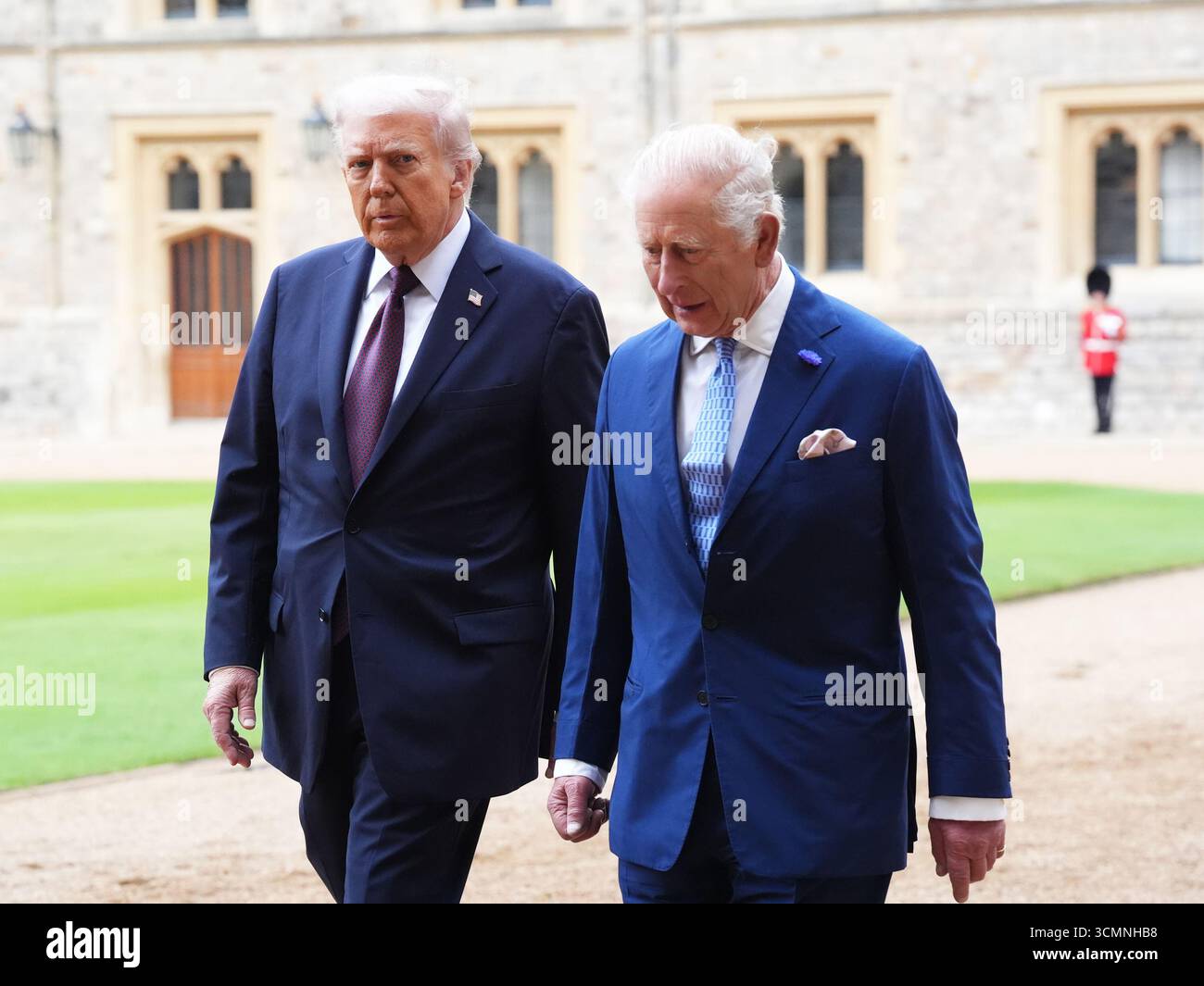 US President Donald Trump (left) and King Charles III during the ...