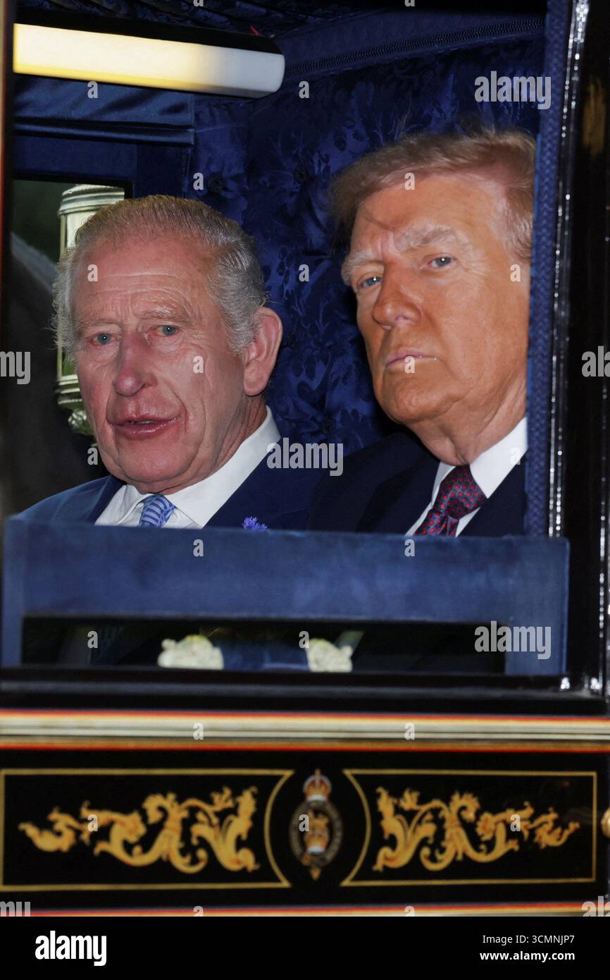 King Charles III and US President Donald Trump during the carriage ...