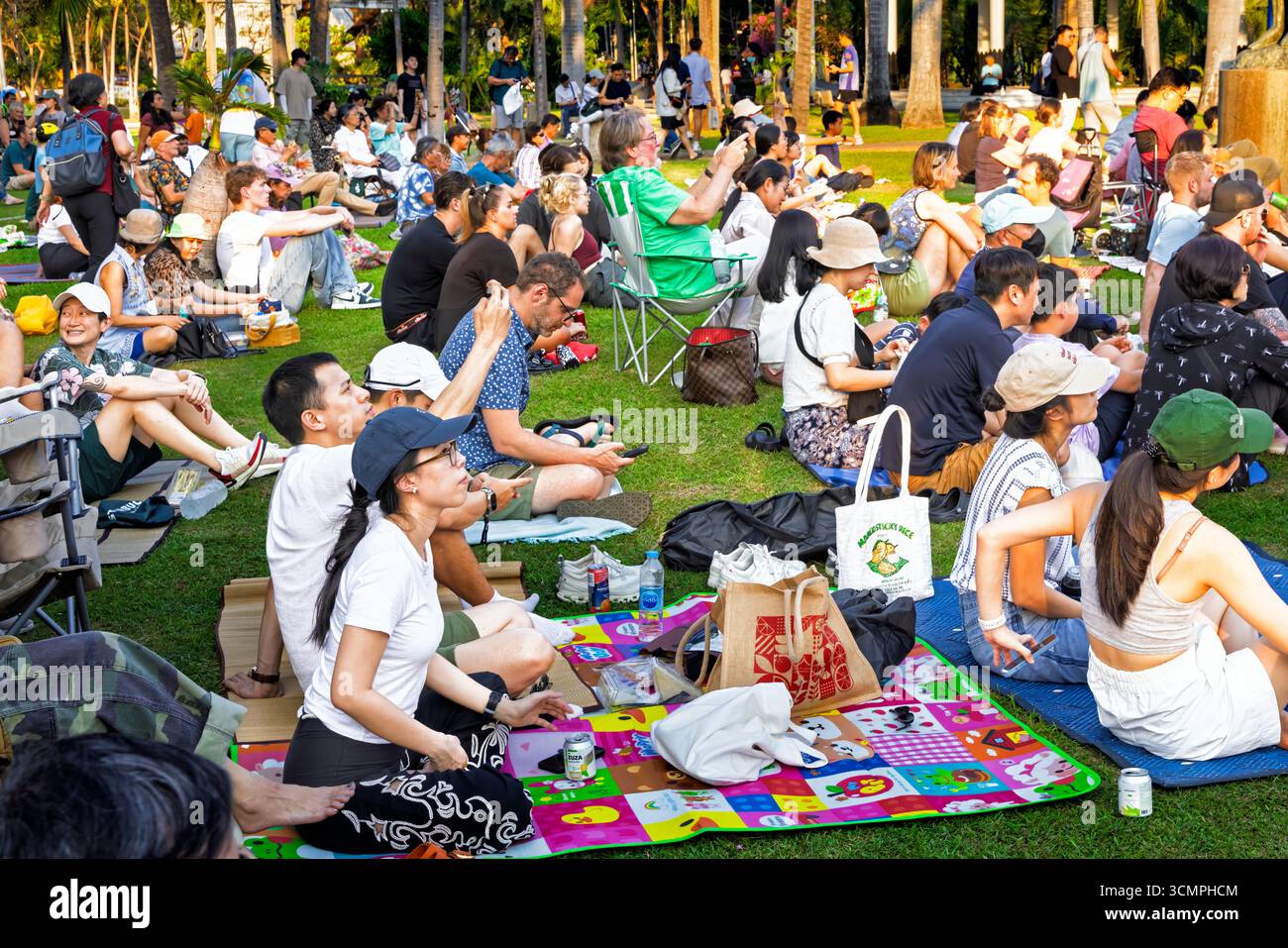 Open air classical music concert in Lumphini Park, Bangkok, Thailand Stock Photo
