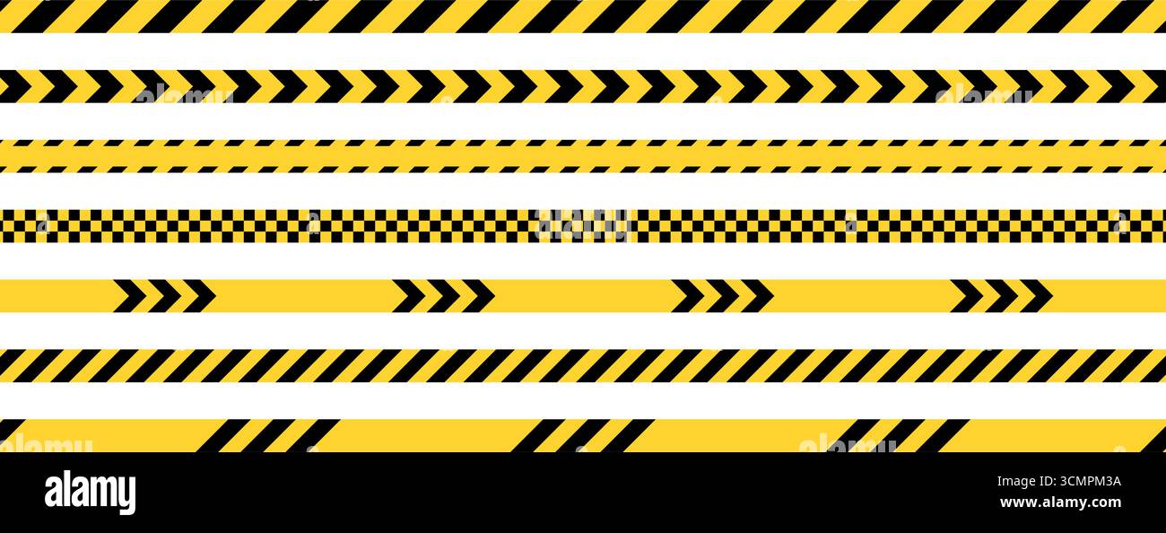 Yellow caution tape danger. Safety line used by police and construction ...
