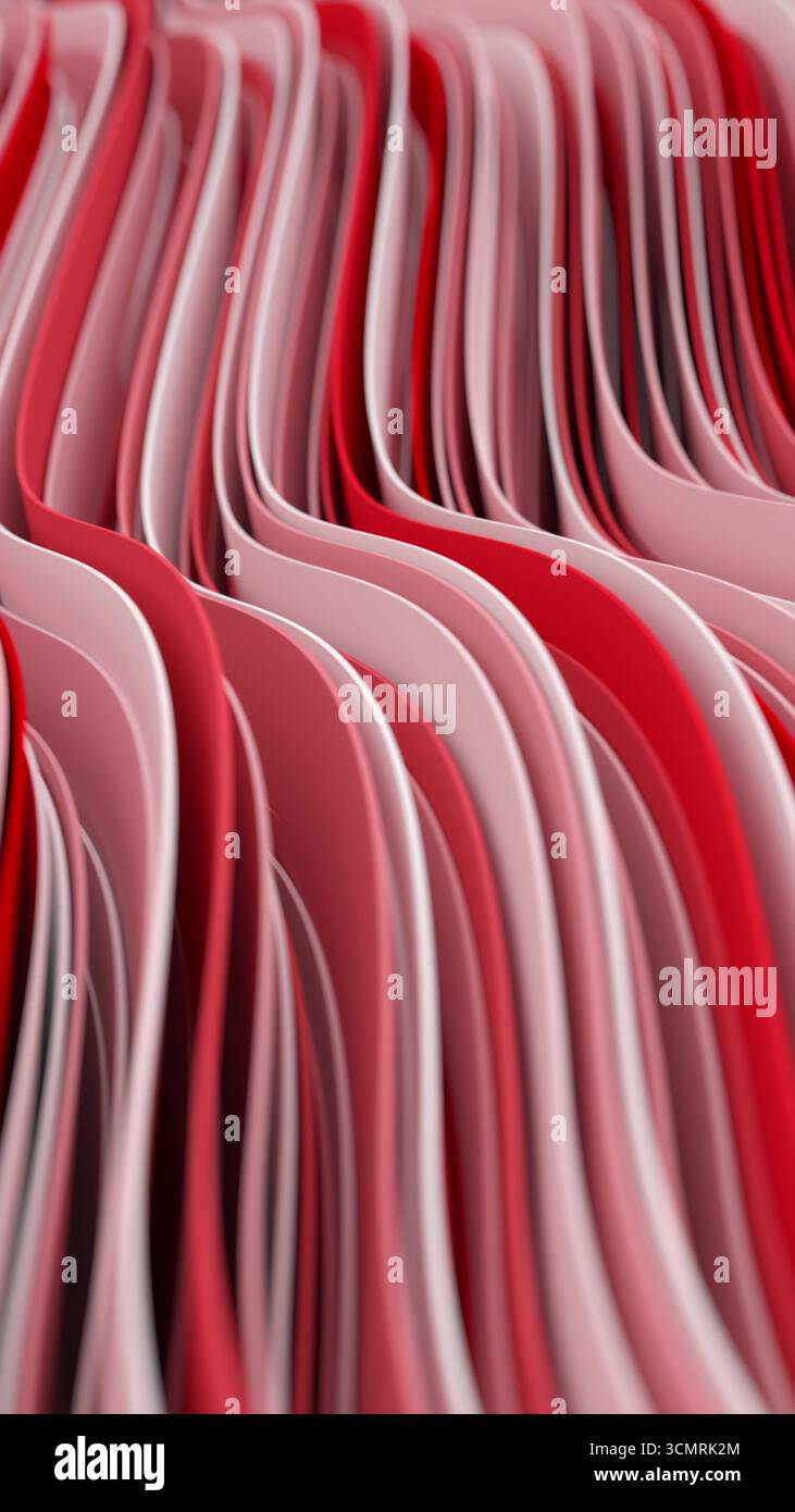 3d render abstract background with colorful waves in a vertical loop Stock Photo