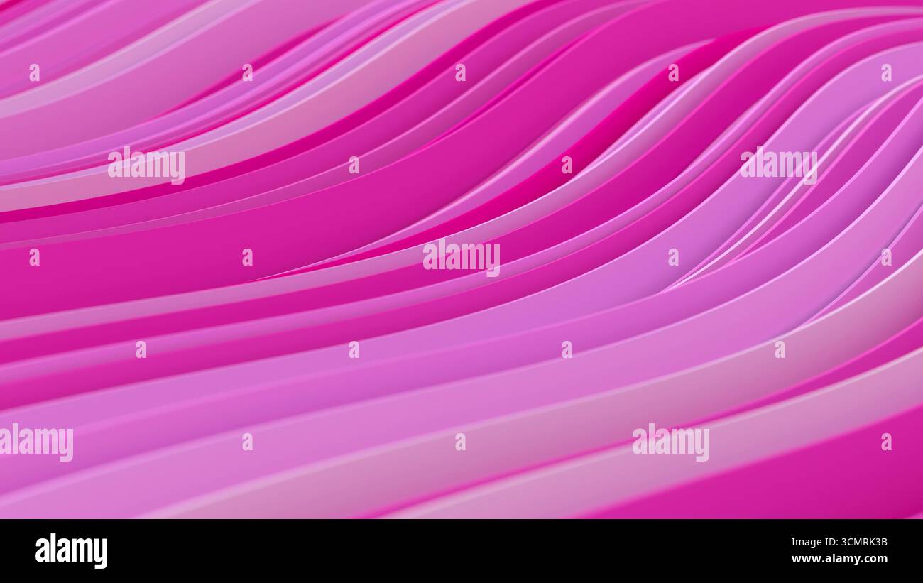 3d render abstract background with colorful waves in loop Stock Photo