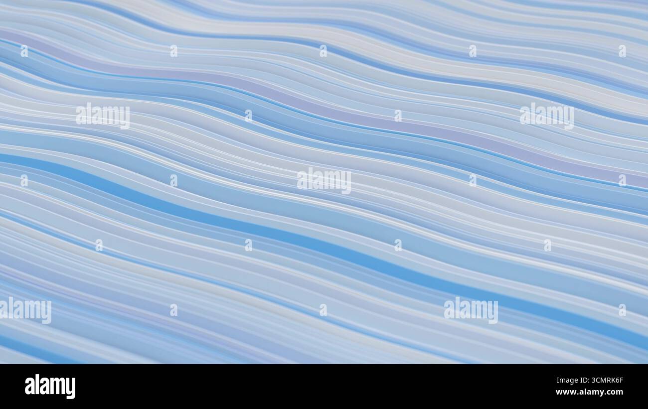 3d render abstract background with colorful waves in loop Stock Photo