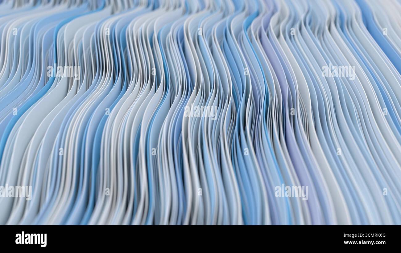 3d render abstract background with colorful waves in loop Stock Photo