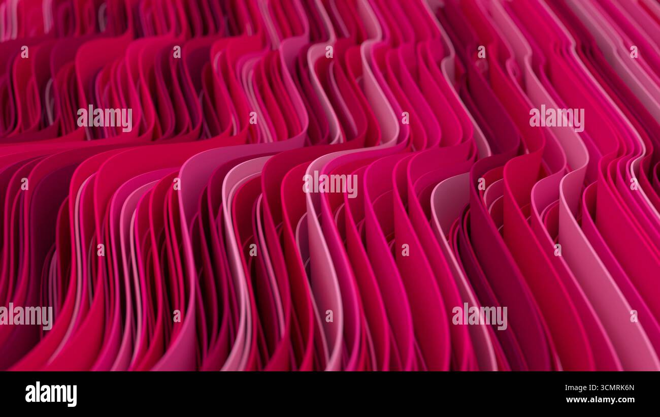 3d render abstract background with colorful waves in loop Stock Photo