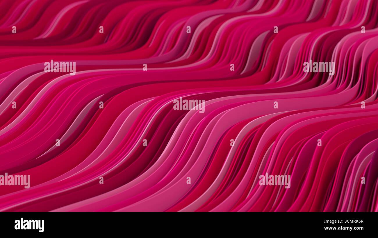 3d render abstract background with colorful waves in loop Stock Photo