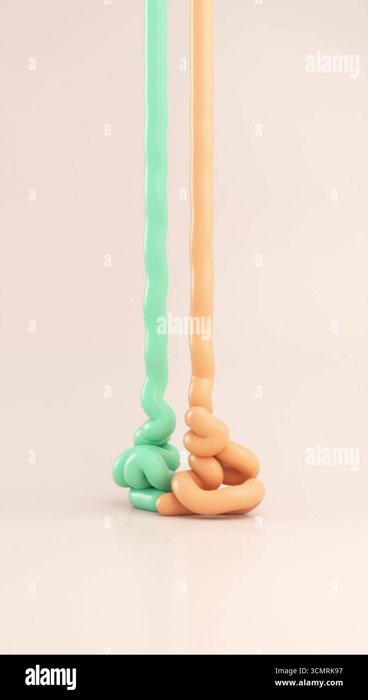 Colorful ropes in motion 3d loop animation Stock Photo - Alamy