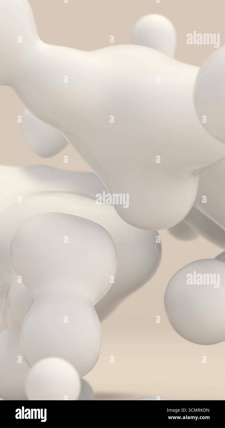 Abstract Liquid Spheres Floating 3D loop animation Stock Photo