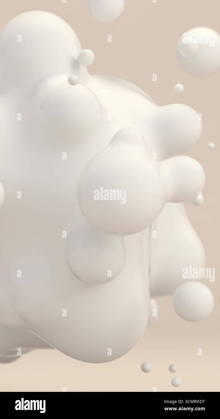 Abstract Liquid Spheres Floating 3D loop animation Stock Photo