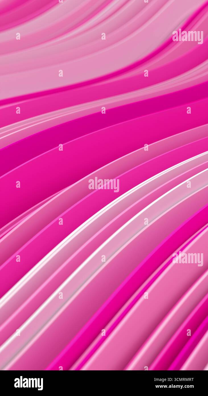 3d render abstract background with colorful waves in a vertical loop Stock Photo
