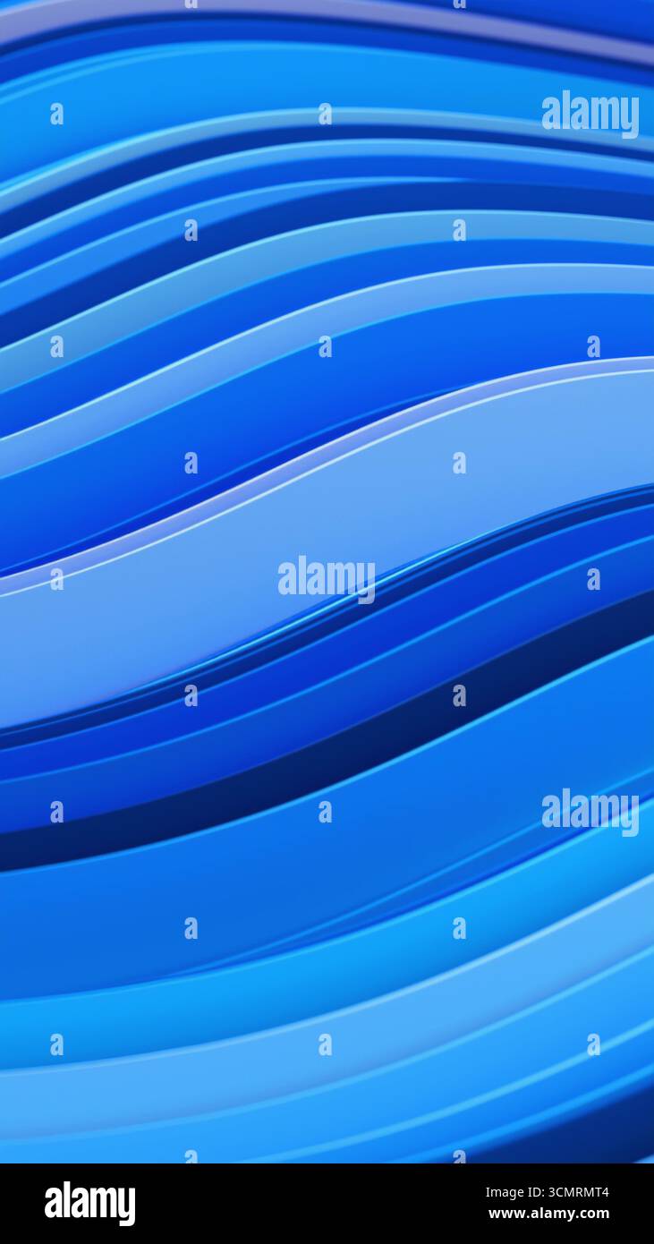 3d render abstract background with colorful waves in a vertical loop Stock Photo