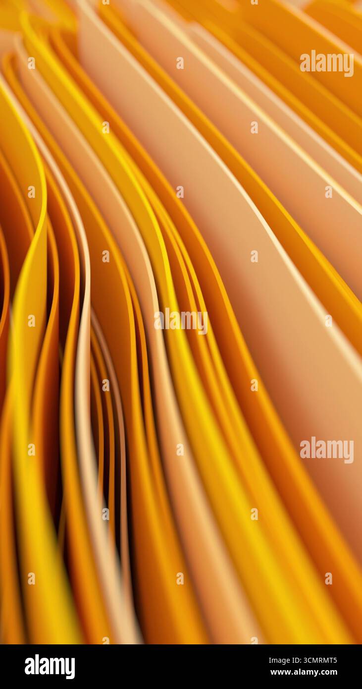 3d render abstract background with colorful waves in a vertical loop Stock Photo