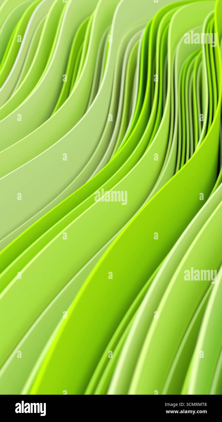 3d render abstract background with colorful waves in a vertical loop Stock Photo