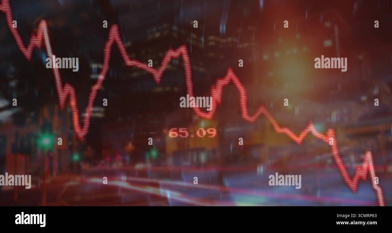 Red line graph showing 65 Stock Photo - Alamy