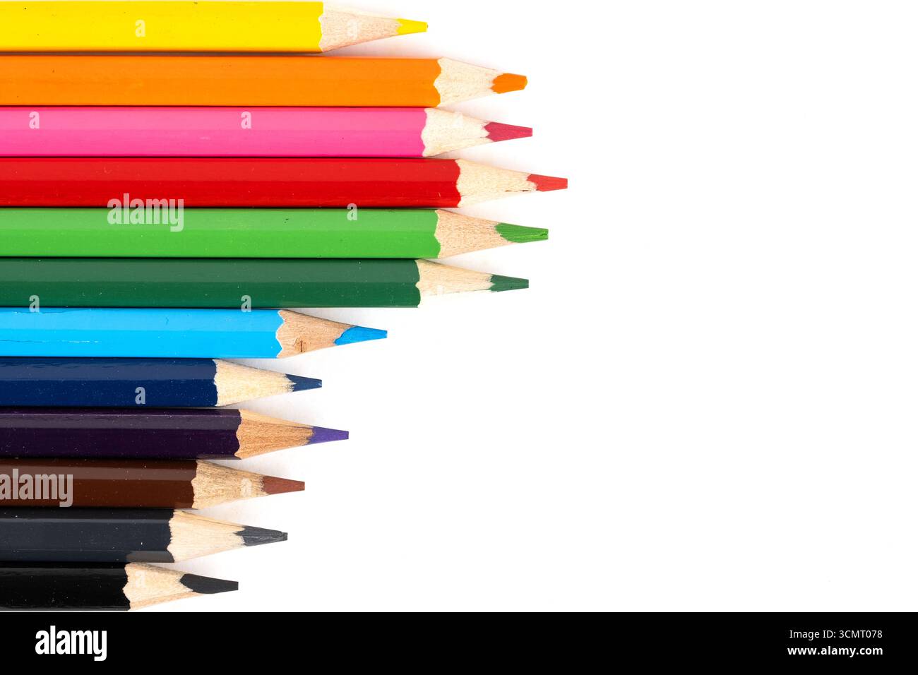 Colored pencils isolated on white background Stock Photo