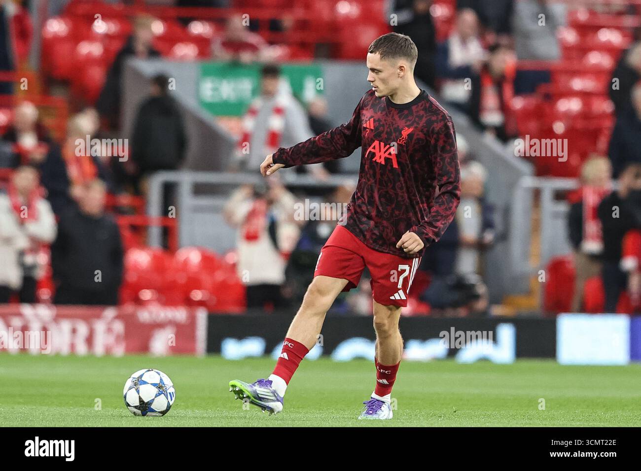 Florian Wirtz of Liverpool in the pregame warmup session during the ...