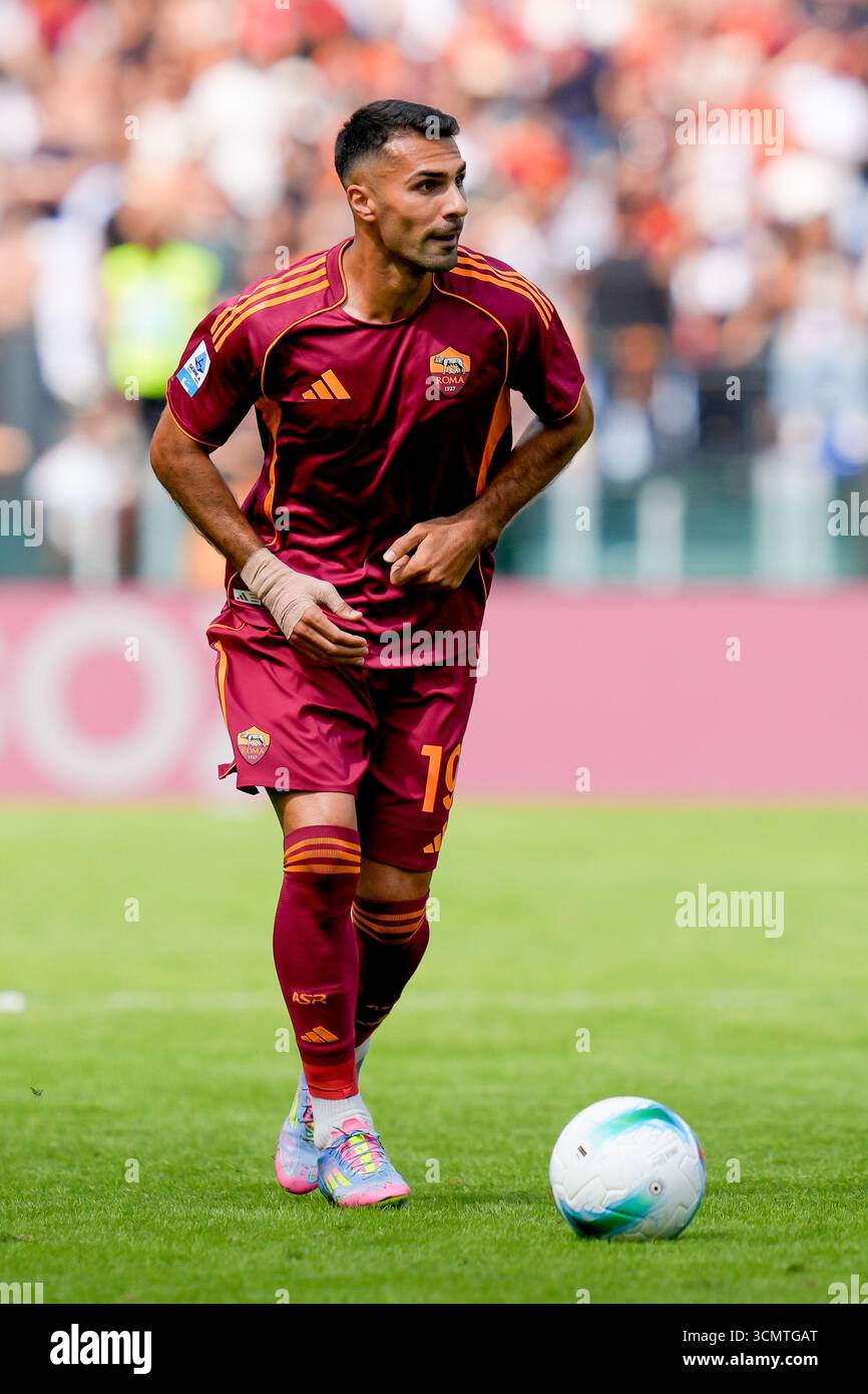 Rome, Italy. 14th Sep, 2025. Zeki Celik of AS Roma in action during the ...