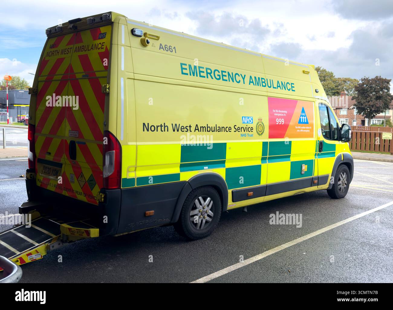 Ambulances outside Emergency Department at Aintree University Hospital Fazakerley Liverpool England UK.September 2025 - Smartphone Captured Stock Image