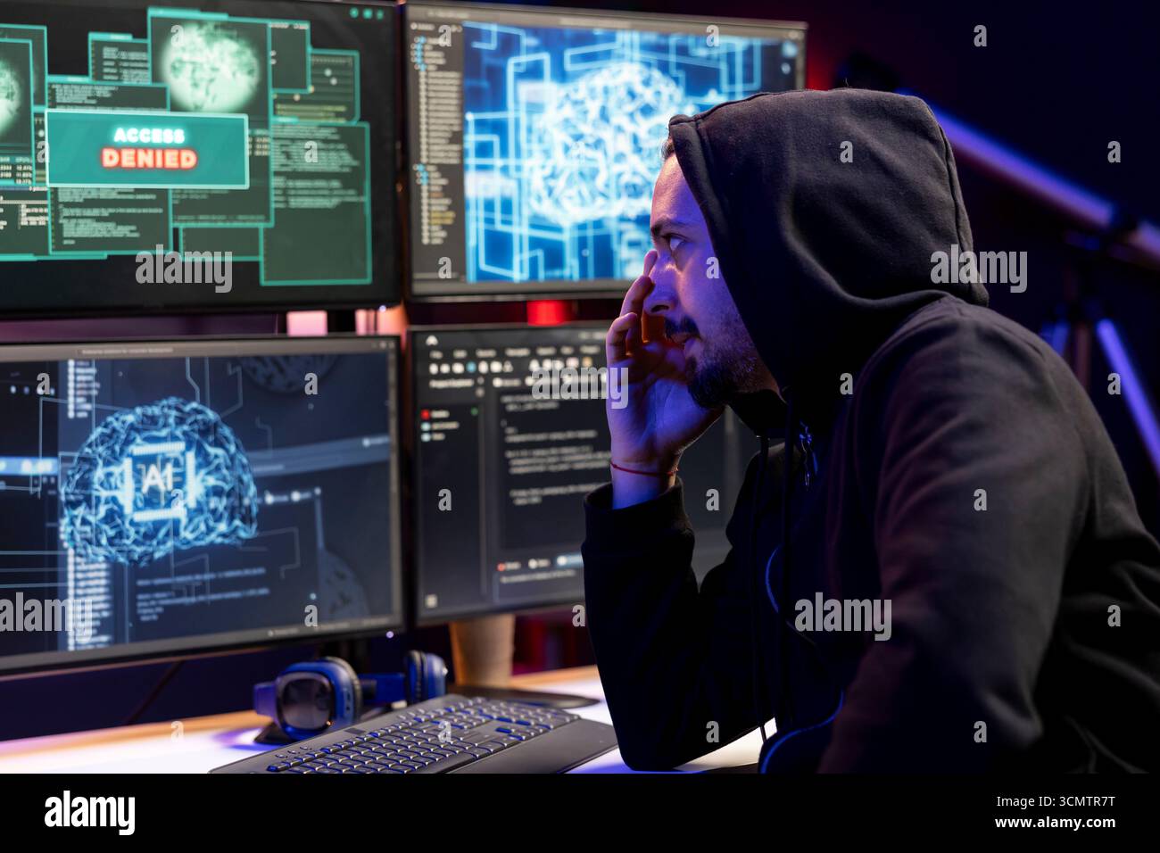 Hacker sad after seeing access denied popup on PC, trying to breach ...