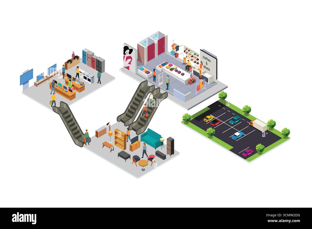 Stores of interior shopping mall Stock Vector Images - Alamy