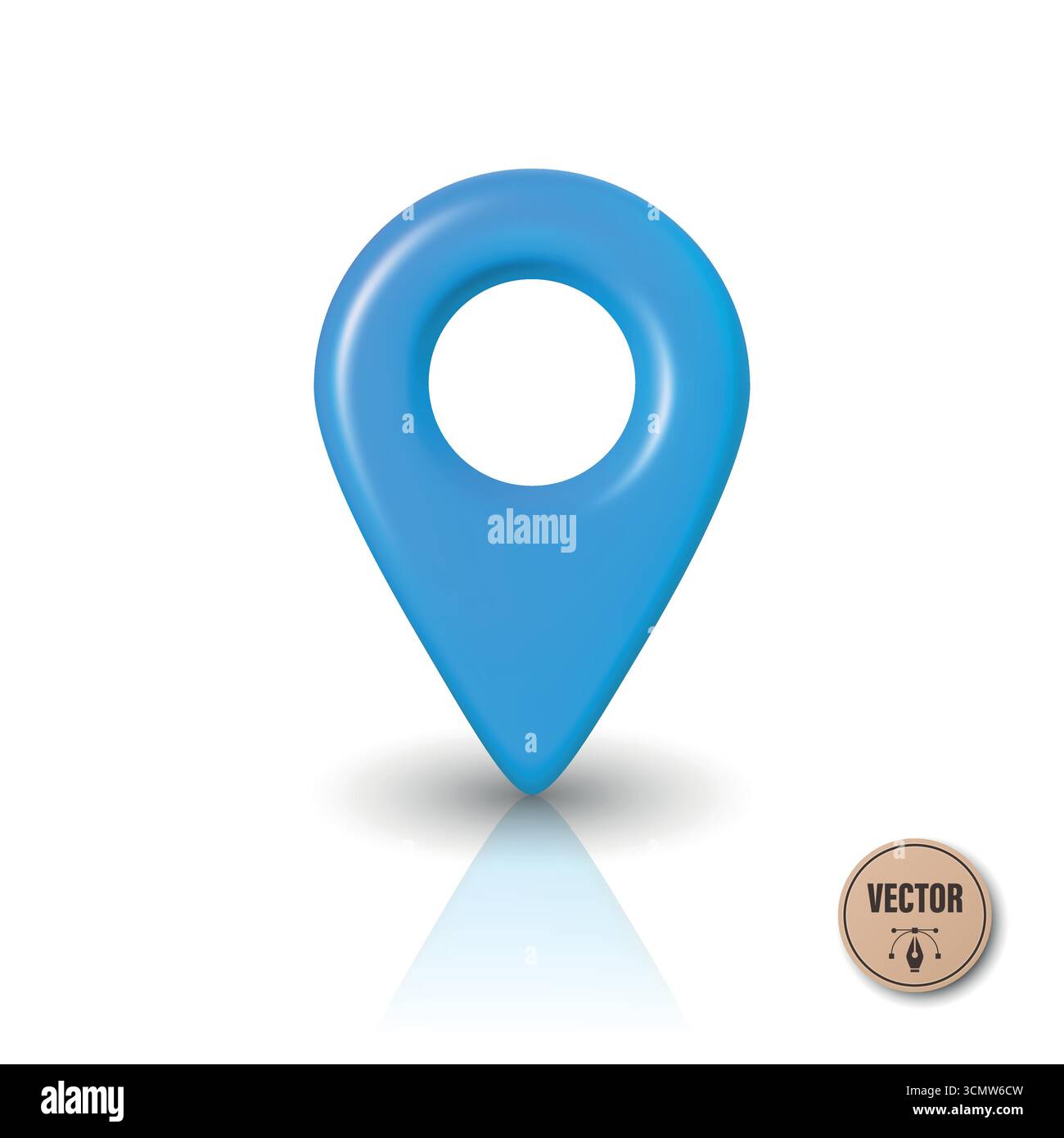 Vector 3d Realistic Blue Map Pin Location Marker Icon for Navigation ...