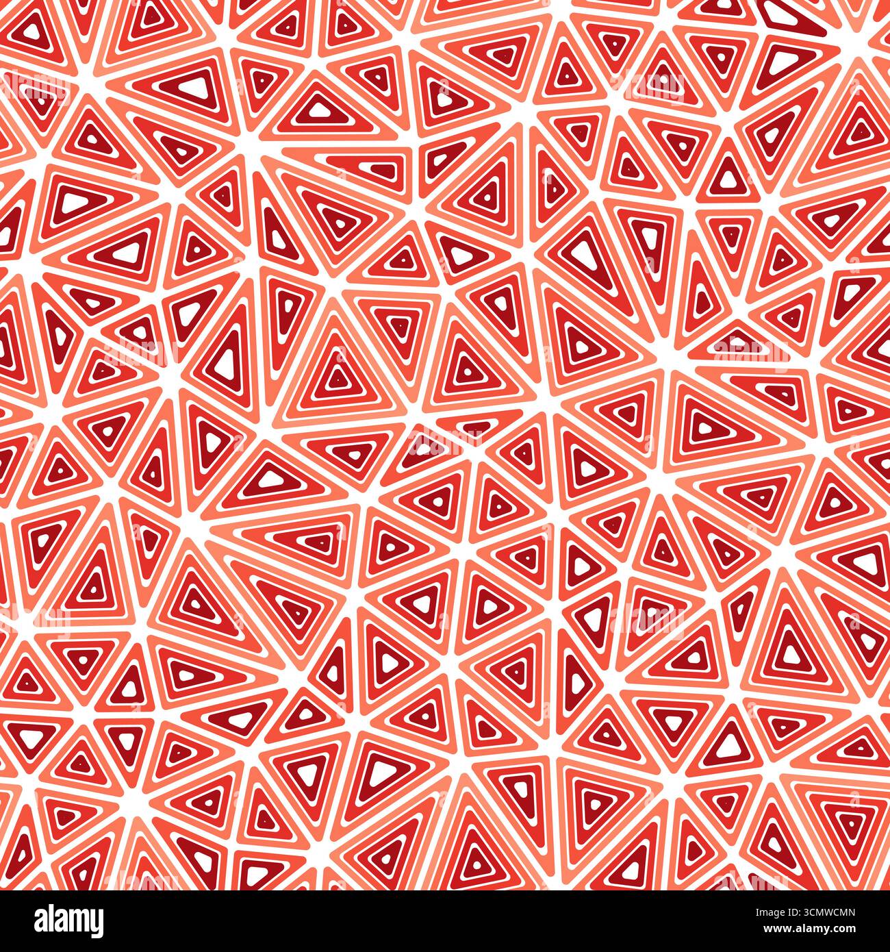 Triangles vector pattern. Medium shape size. Multiple repeated inner triangles. Single color tone style. Repeatable pattern. Stylish vector tiles. Stock Vector