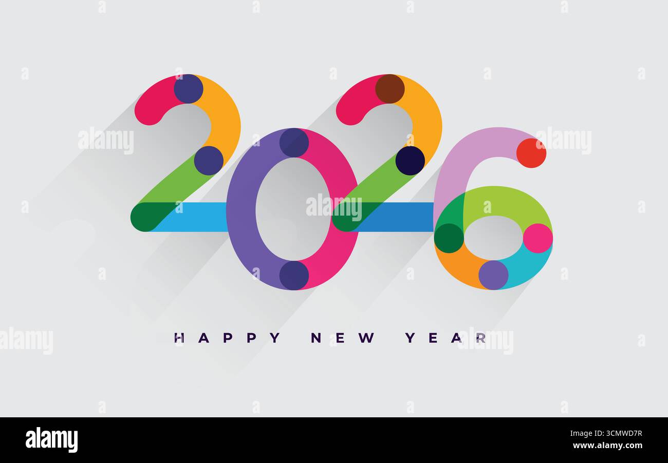 2026, New Year 2026, Design template with typography logo 2026 for