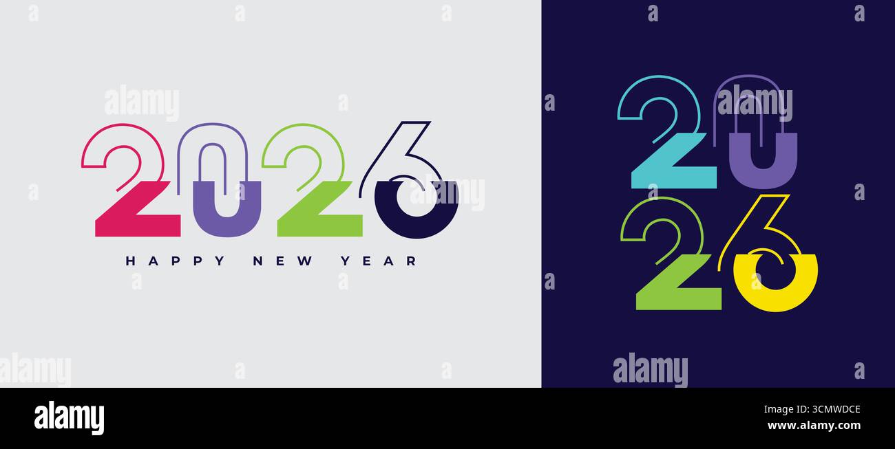 2026 Design illustration with creative modern unique concept idea Stock Vector