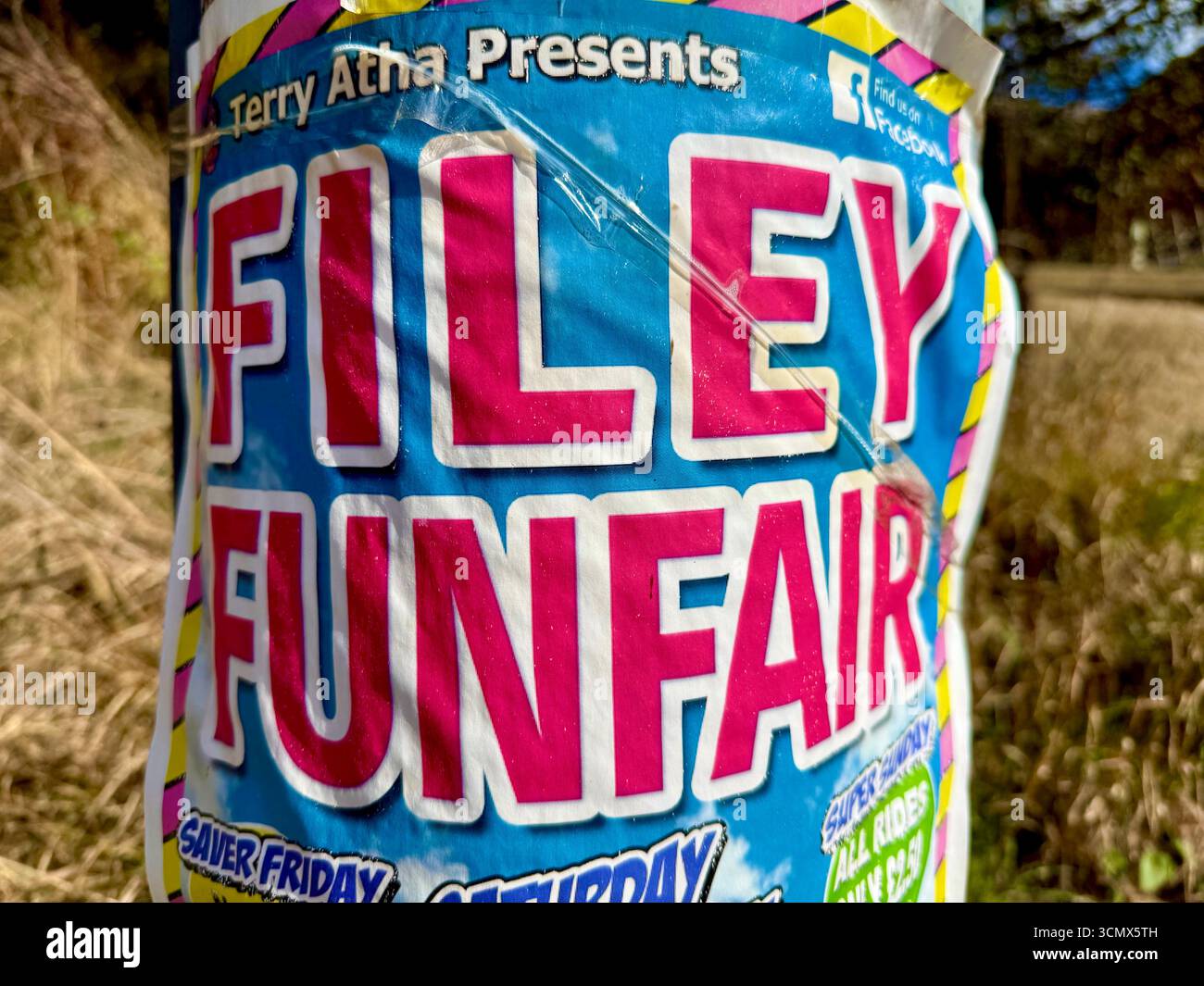 A fun fair sign in Filey, North Yorkshire, England, U.K. Stock Photo