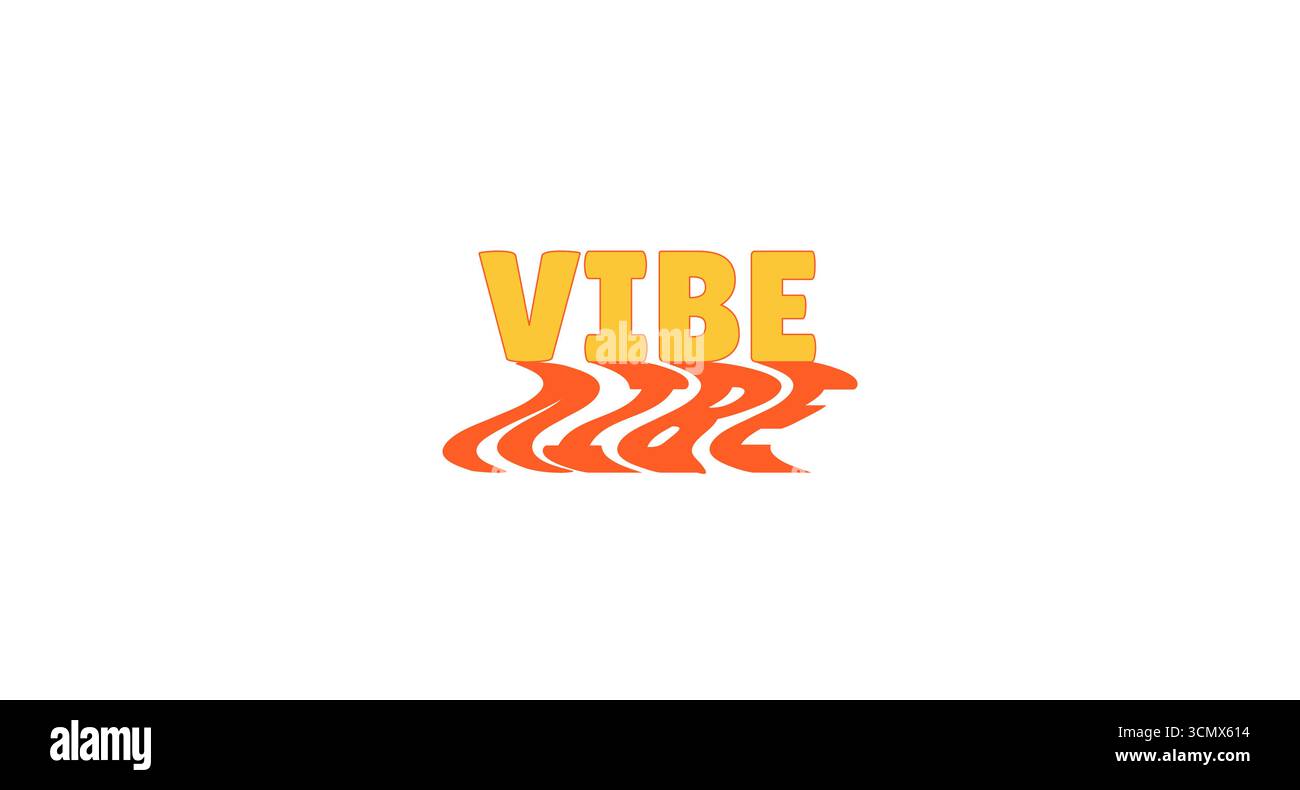 Vibe bold internet slang with wavy orange shadow Stock Vector