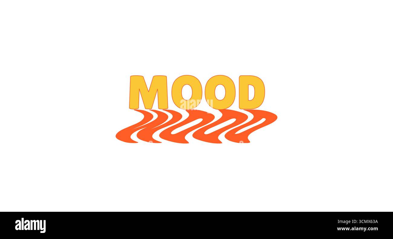 Mood bold internet slang with wavy orange shadow Stock Vector