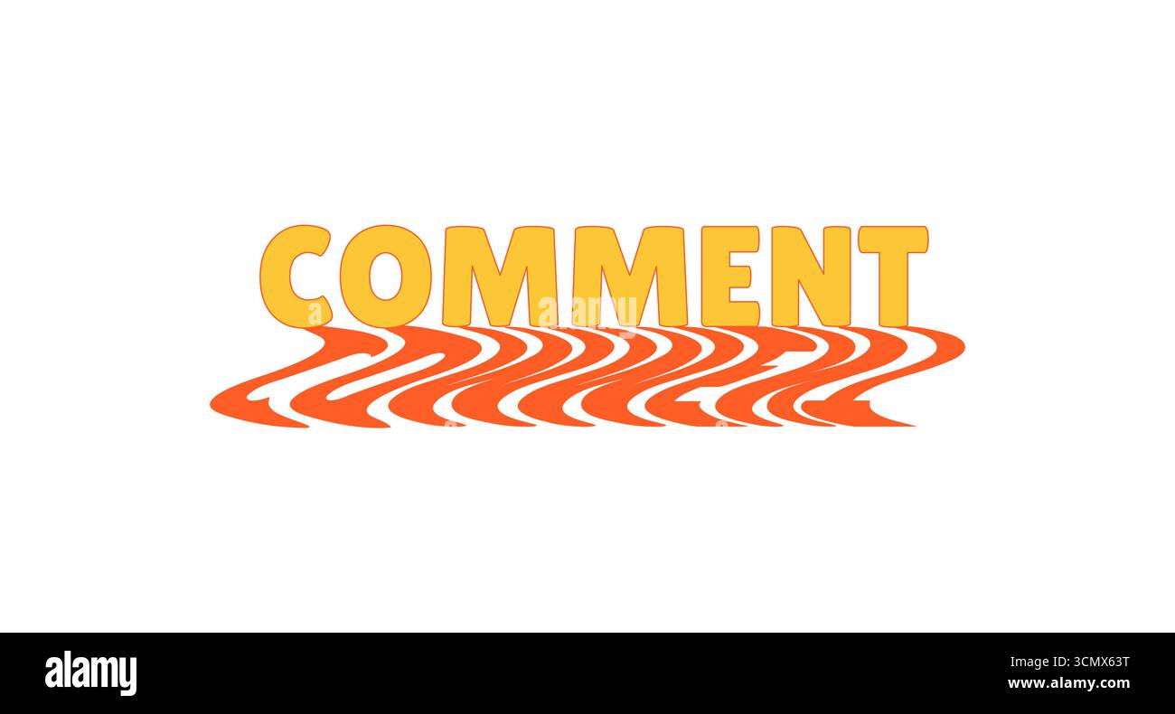 Comment bold internet button with wavy orange shadow Stock Vector