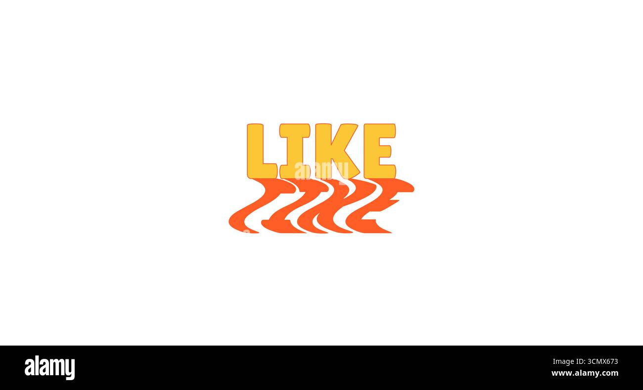 Like bold internet button with wavy orange shadow Stock Vector