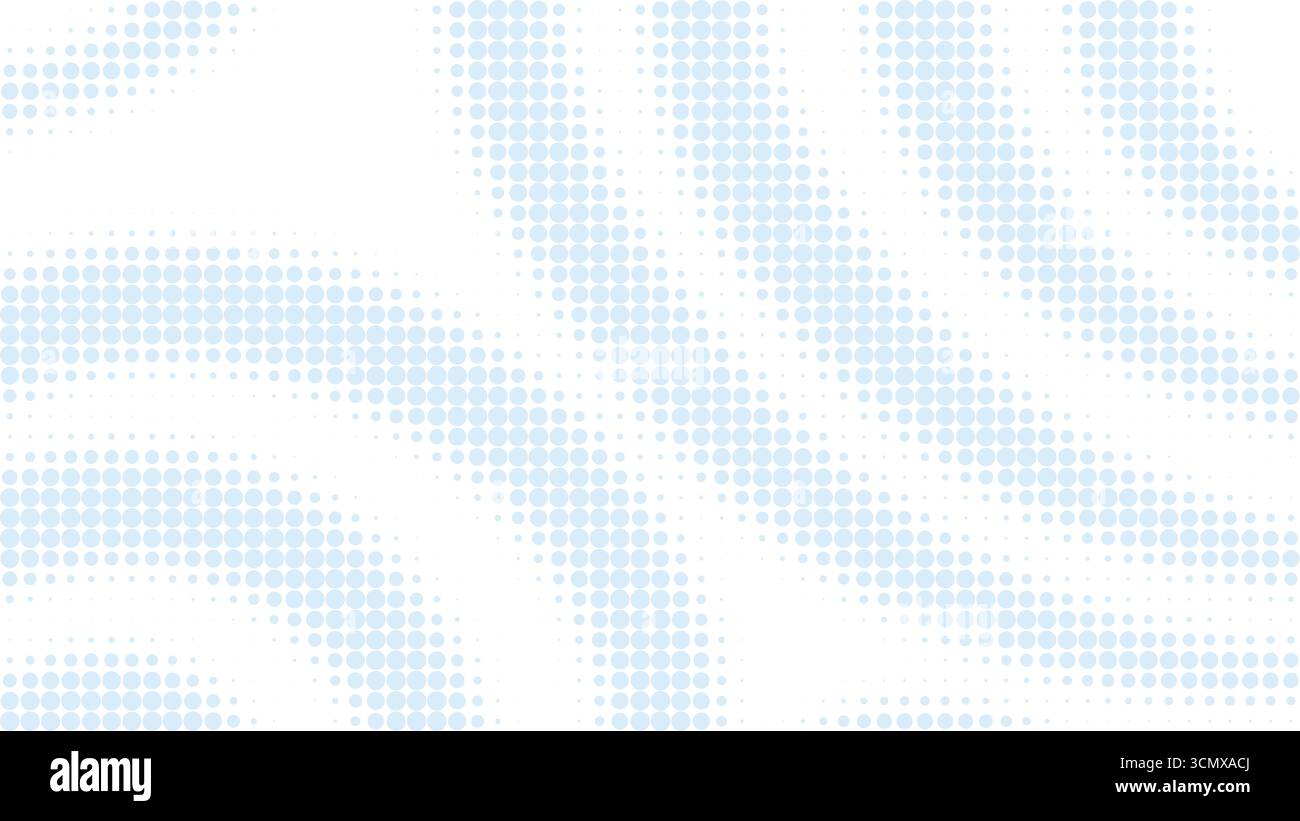 Soft light blue halftone overlay. Texture with a celestial dot pattern. Horizontal template for creating backgrounds, textures, visual noise, and vect Stock Vector