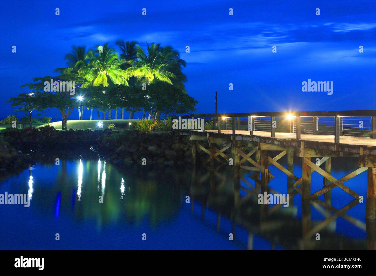 First Landing Beach Resort, Nalamu Beach at Vuda Point, near Nadi, Viti Levu, Fiji, South Pacific Stock Photo