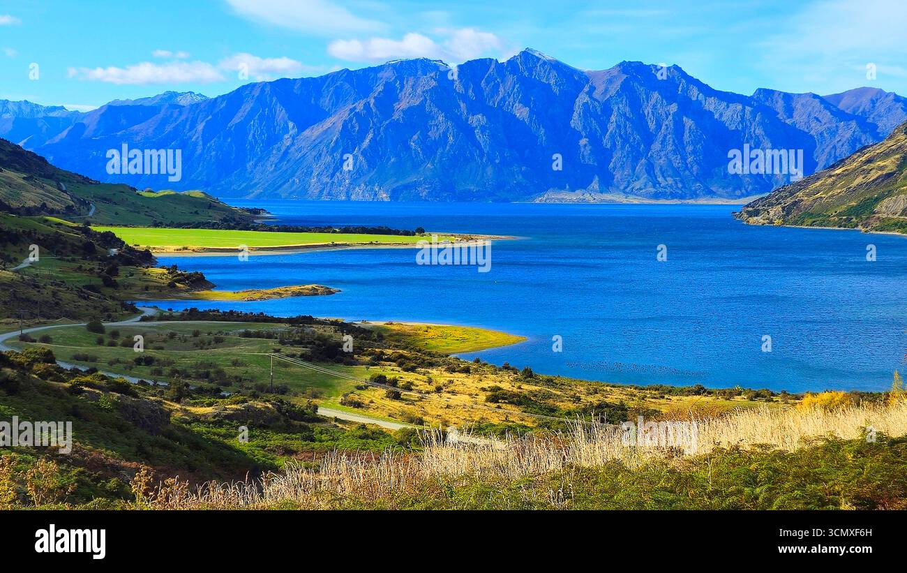 Lake Hawea, South Island, New Zealand Stock Photo