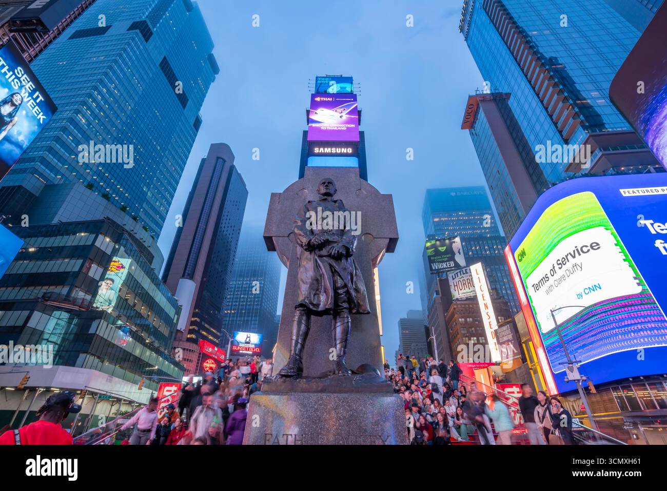 Times Square at dusk, New York, USA Stock Photo