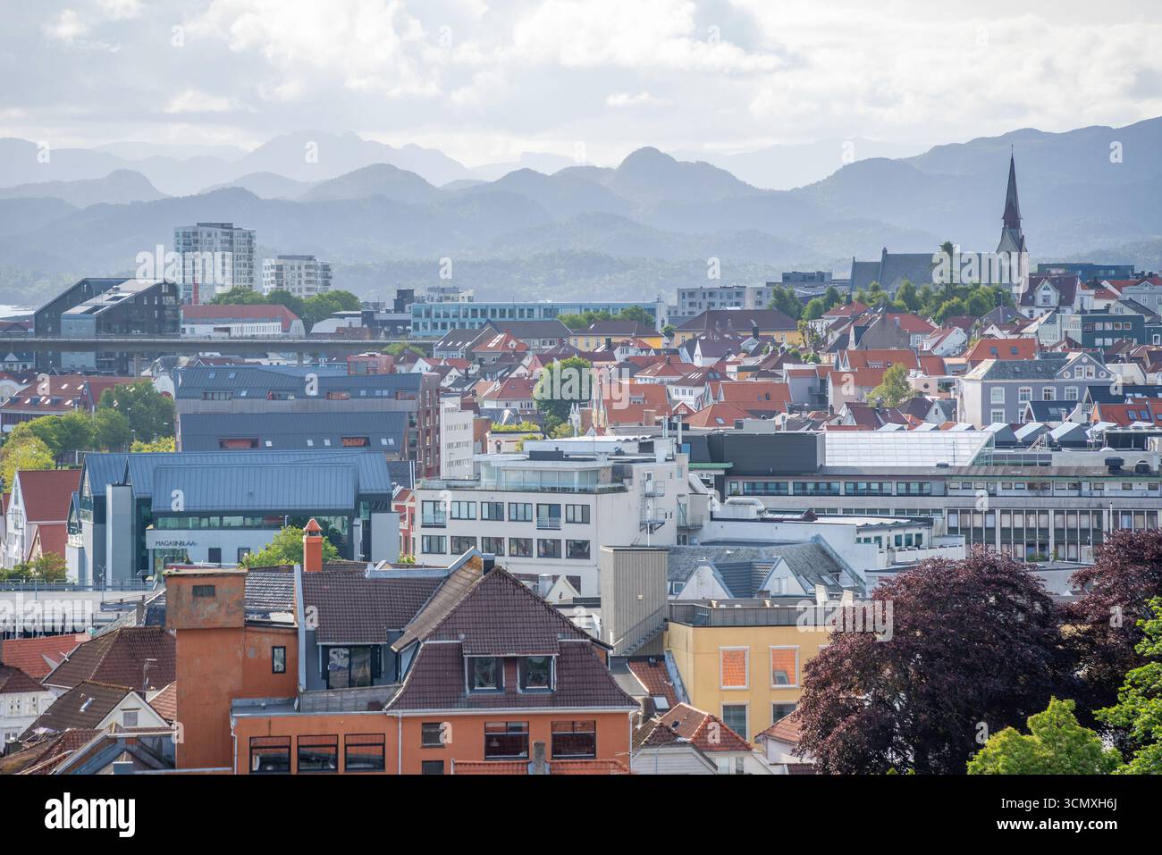 Aerial view of Stavanger skyline during daytime, Stavanger, Norway Stock Photo