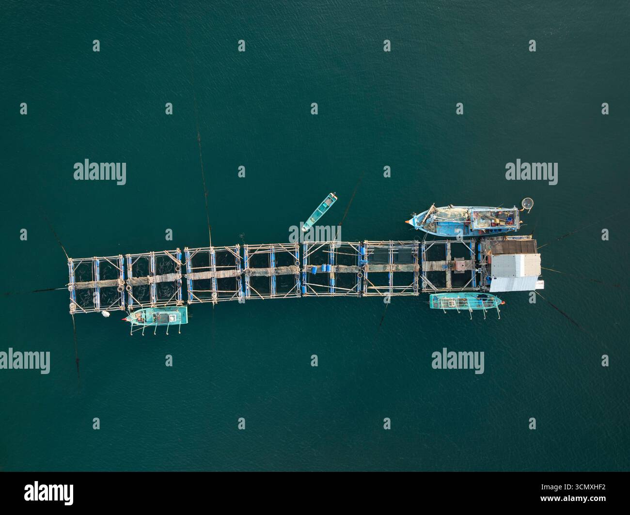 Aerial view of Fishing settlements Ganh Dau, Phu Quoc Island, Vietnam Stock Photo