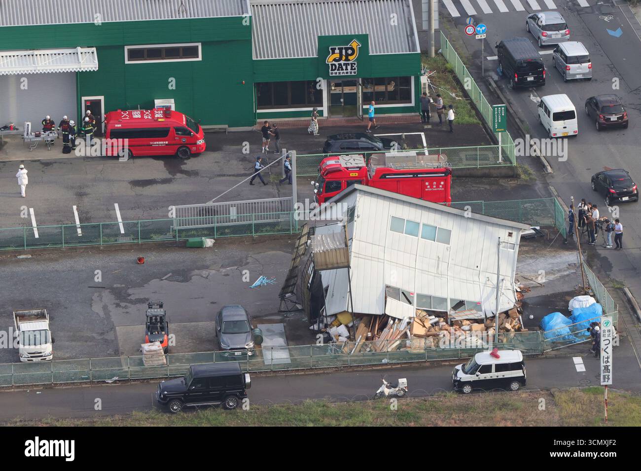 An Aerrial photo shows A building collapsed due to a sudden gust of ...
