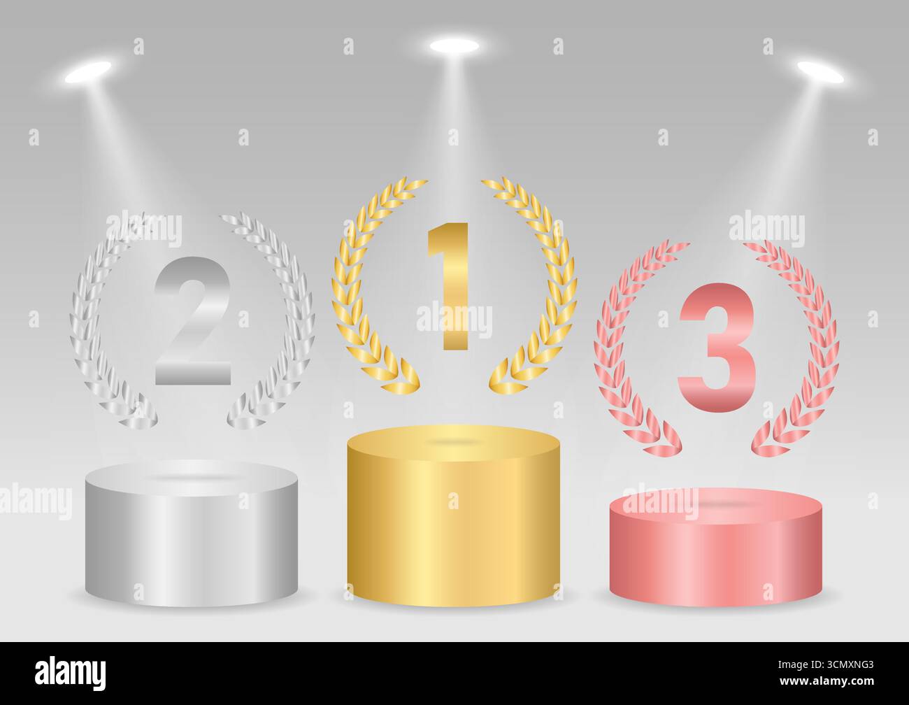 Stage Podium or Award Winners Podium with Ranking for First, Second and ...