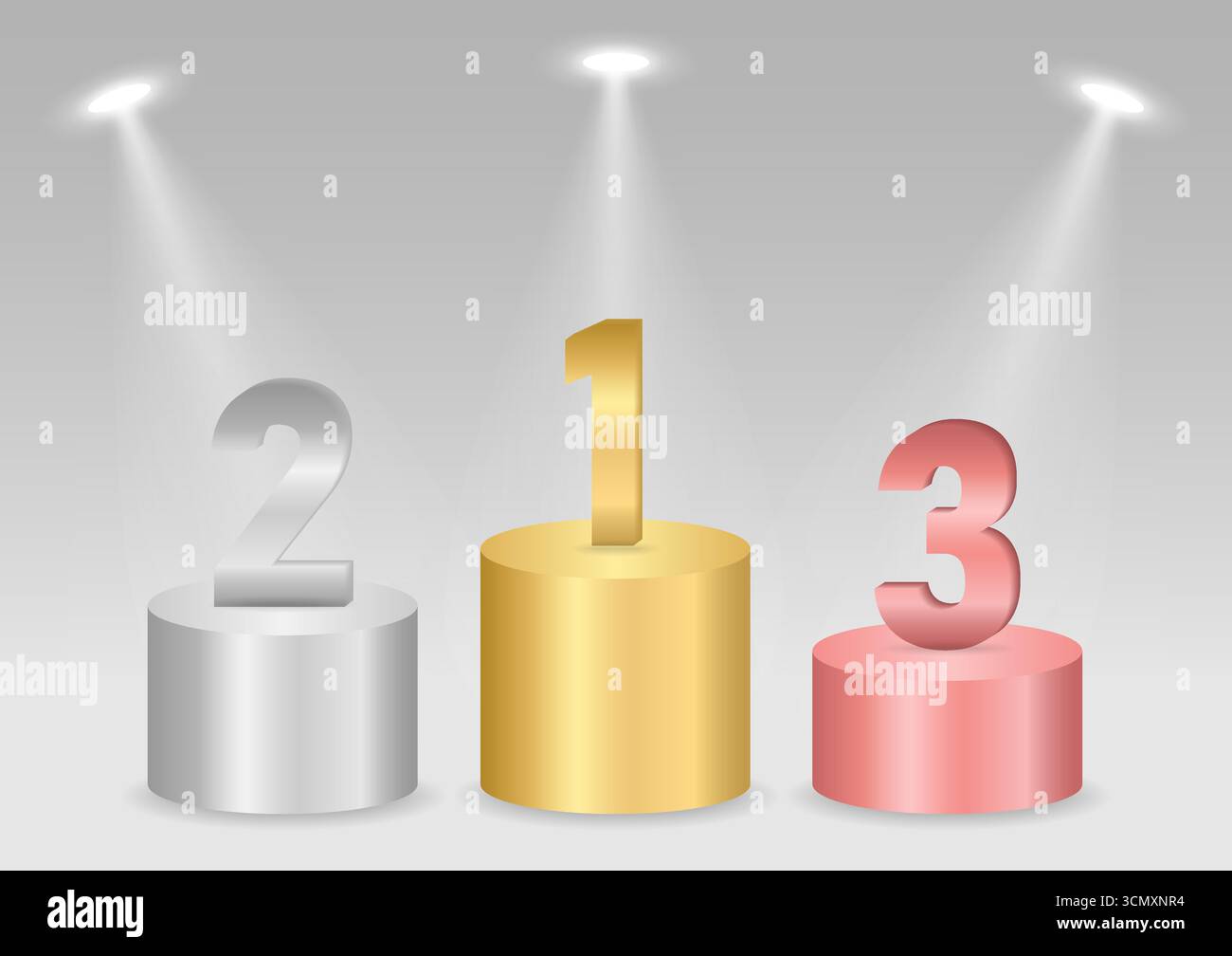 Stage Podium or Award Winners Podium with Ranking for First, Second and ...