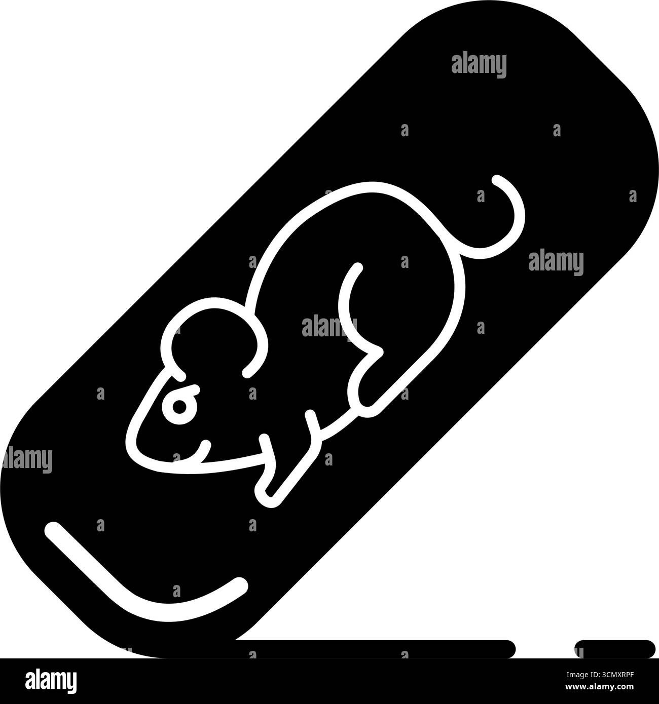 Mouse eraser black glyph icon - vector icon Stock Vector