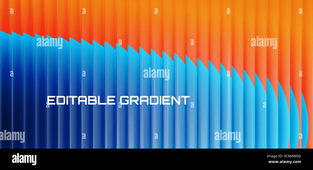 Neon glass gradient with Y2K fractal blur and abstract blue orange colors. Vibrant holographic textures with mesh patterns for modern posters. Geometr Stock Vector