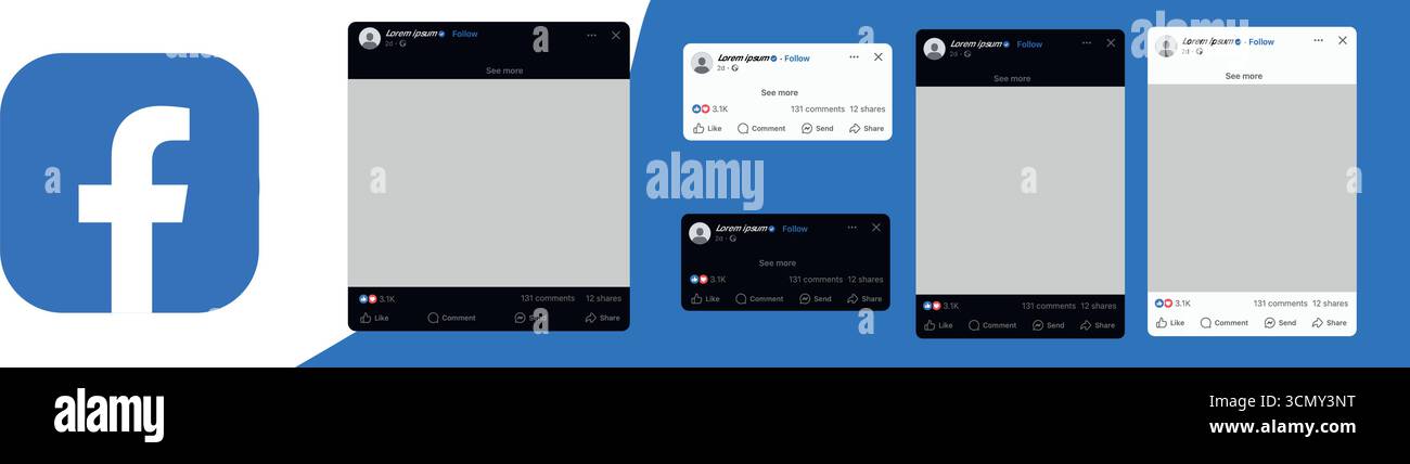 Sample Facebook Post Layout Facebook Post Template Social Media Layout Vector Stock Vector Image ...
