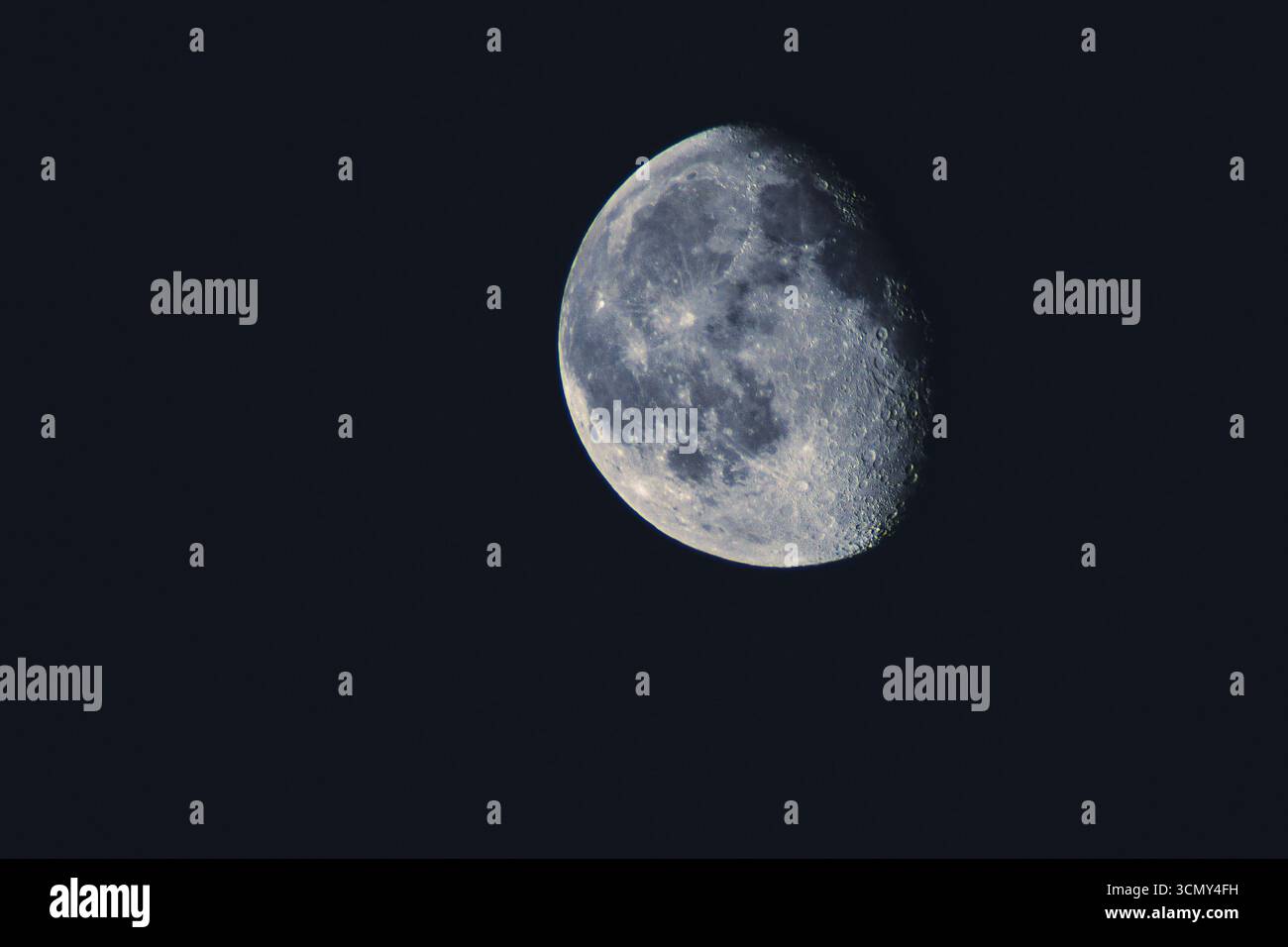 High-definition image of waning gibbous Moon showing prominent craters ...
