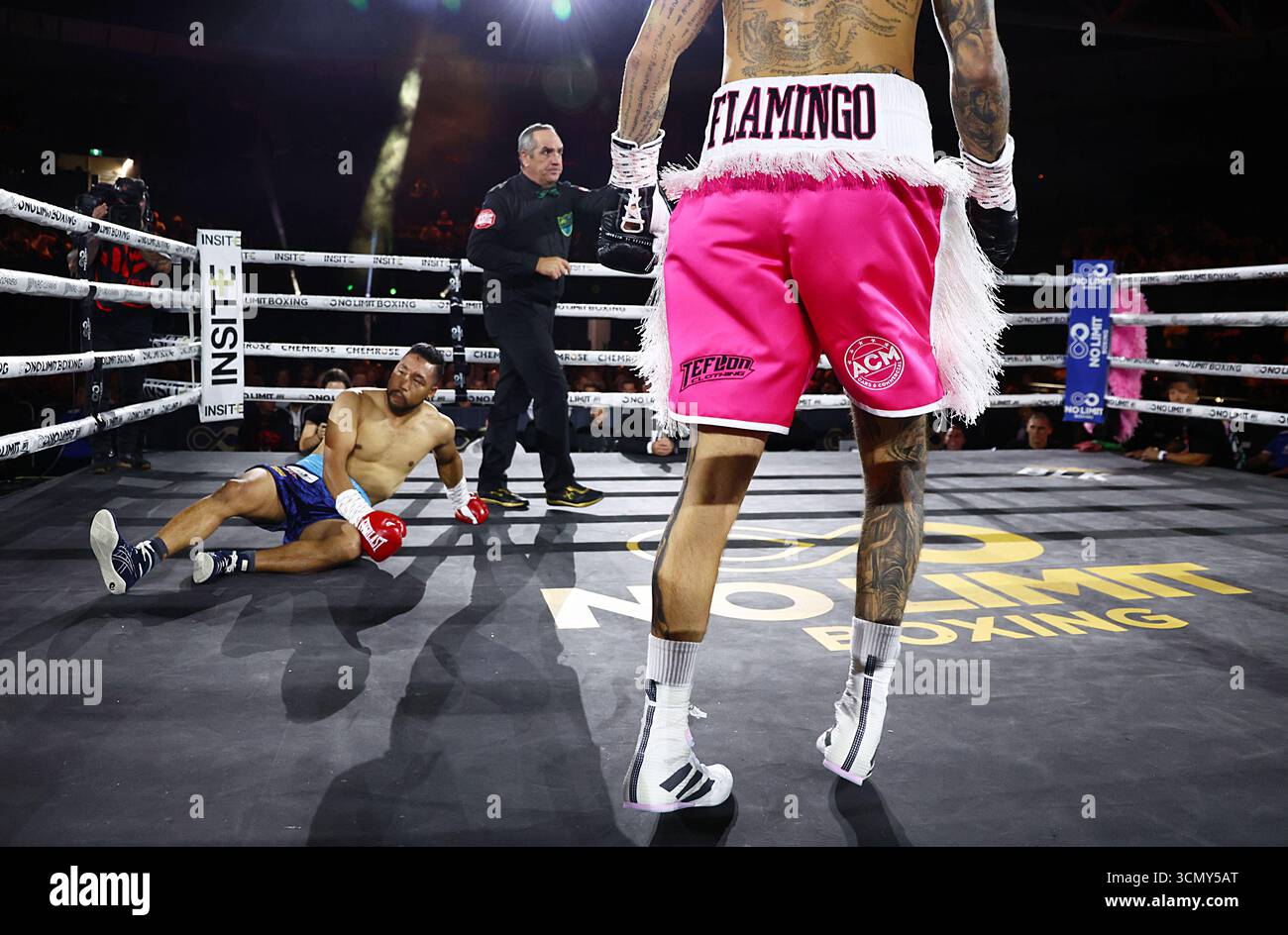 Rikki Naito ' The Flamingo' knocks down Jacob Ng during their Super ...