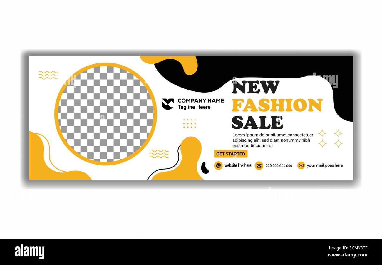 Trendy Fashion Sale Facebook Banner Template  Stylish Discount Promotion Vector Design Stock Vector