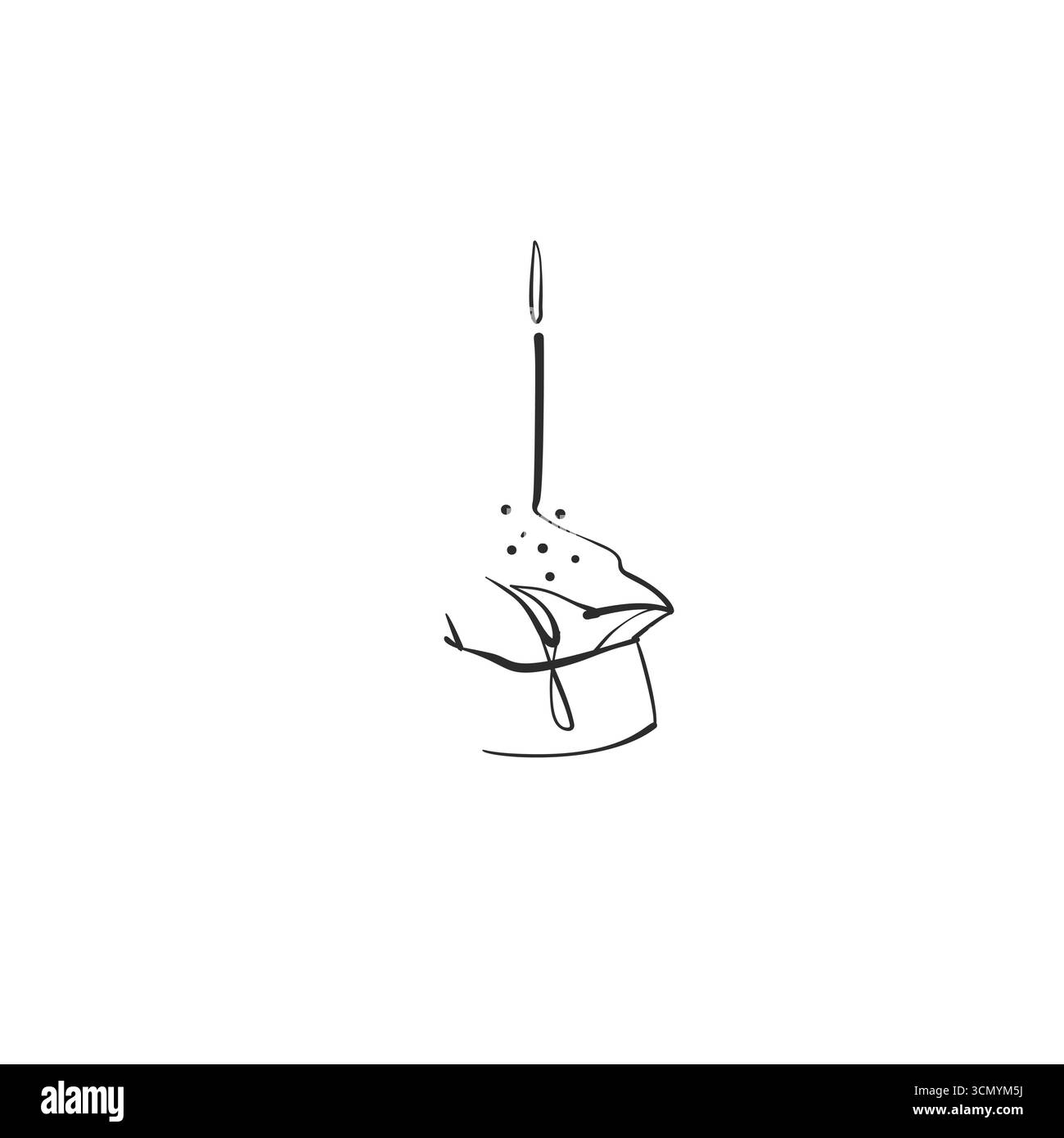 Hand drawn abstract vector graphic illustration collection with cute, stylized Happy Easter cake line design.Trendy modern Easter design concept Stock Vector